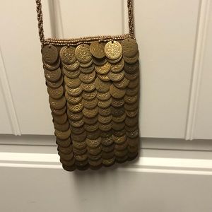 Bougainvillea Golden Coin Crossbody Bag